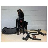 Costway High Chair for Babies & Toddlers with Rolling Wheels Adjustable Height Footrest Black