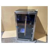 NewAir 19 in. Single Zone 126 (12 oz.) Cans, Beverage and Wine Cooler Fridge with Flip Shelf, in Stainless Steel (Transit Damage, See Photos)