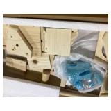 PawHut Wooden Hamster Cage with Legs Gerbil Cage with Seesaw Hut Water Bottle Food Dish Hamster Habitat for Syrian Dwarf Mouse 28inch x 16inch x 29.5inch Nature Wood