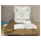 Qaba Wooden Kids Table and Chair Set Ideal for Arts, Meals, Homework, Cute Toddler Activity Table for Age 1-4 Years, White