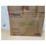 Vinsetto 7-Point Vibrating Massage Office Chair High Back Massaging Office Desk Chair with Lumbar Support, Footrest, Cream White (Minor Transit Damage, No Instructions)