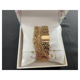 Laura Ashley Womens Gold 5pc Watch and Jewelry Set