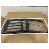 Slickblue Set of 2 Brown/Black/White Ladder Back Wooden Dining Chairs with Wide Seat for Kitchen or Dining Room (Wood Frame)