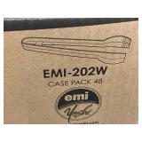 Yoshi EMI-202W 7-inch Tong White High Gloss Extra Heavyweight Disposable Plastic Tongs - Case Pack 48