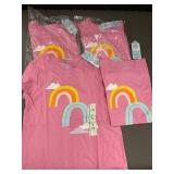 Rainbow Graphic T-Shirts - Bright Pink - Youth Medium (Size 8) - 6-Pack