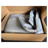 Gray Seat Pad with Center Hole and Straps