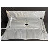 Gray Seat Pad with Center Hole and Straps