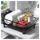 DISH DRAINER RACK A2112S - Black, 1pc, 15.4 x 11.4 x 11.4 in, Made in China