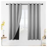 YUNJIN Blackout Curtain 2-Pack - 42in Panels for Window Darkening