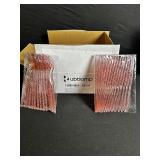 Rubtlamp RUB-78PP180 180 pcs Pink Plastic Cutlery Set - 60 Clear Pink Knives for Party