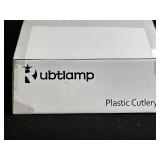 Rubtlamp RUB-78PP180 180 pcs Pink Plastic Cutlery Set - 60 Clear Pink Knives for Party