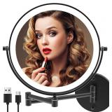Makeup Vanity Mirror - 10x Magnification LED Ring Light, Adjustable Swing Arm