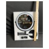 Makeup Vanity Mirror - 10x Magnification LED Ring Light, Adjustable Swing Arm