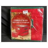 Christmas Ornament Storage Chest - Red With Green Handles, 3-Drawer Organizer