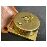 Westclox Travel Alarm Clock in Brown Case & Filigree Bracelet with Blue Stones