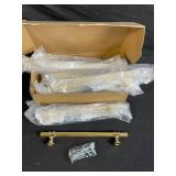 Brass Towel Bar 8 in with Wall Brackets - Hardware Kit