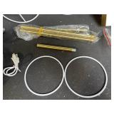 Brass Pendant Light Kit with Dual LED Ring Frames, Diffuser Spheres & Remotes