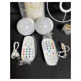 Brass Pendant Light Kit with Dual LED Ring Frames, Diffuser Spheres & Remotes