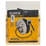 Klutch Auto-Rewind Air Hose Reel with 3/8in. x 50ft. Rubber Hose, 300 PSI