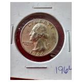 Mixed US Coin Lot - Pennies, Nickels & Silver Quarter