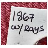 1867(?) Shield Nickel With Rays