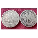 (2) Walking Liberty Half Dollars