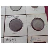 (15) Vintage Foreign Coins in Flips