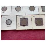 (15) Vintage Foreign Coins in Flips