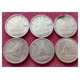(6) 80% Silver Canadian Dimes