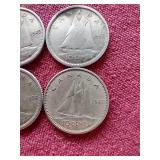 (6) 80% Silver Canadian Dimes
