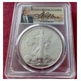 2020 American Silver Eagle PCGS GEM UNC - Autographed by Q. David Bowers