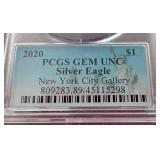 2020 American Silver Eagle PCGS GEM UNC - Autographed by Q. David Bowers