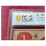 Amazing 1862 Virginia Treasury Note Civil War $1 - PCGS EF40