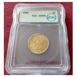 1899 Liberty Head $5 Gold Coin - ICG MS65 WOW!