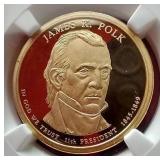 2009 Presidential Proof James Polk Dollar - NGC PF69 Ultra Cameo