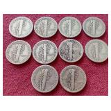 (10) Mercury Dimes