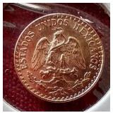1945 Mexico Gold 2 Pesos Coin