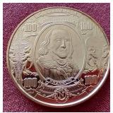 Benjamin Franklin 1 oz Copper Round