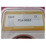 1899 Morgan Dollar PGA MS63 - Tough Date!