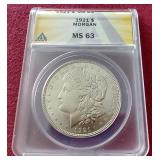1921 Morgan Dollar - ANACS MS63