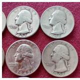 (10) Silver Washington Quarters