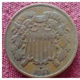 1865 Civil War 2 Cent Coin