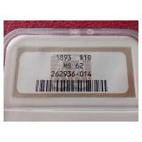 1893 Liberty Head $10 Gold Coin - NGC MS62