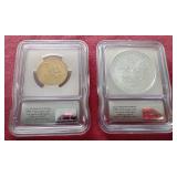 2007 American Silver Eagle & Presidential Dollar - ICG MS70 Set