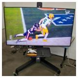 65" Samsung QB65R HDR 4K UHD (Ultra-High Def) Commercial Smart LED Display on Ergotron Neo-Flex Heavy-Duty Rolling TV Cart with Adjustable Shelf and Rotating TV Mount