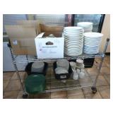 Wire Shelving with Dishware