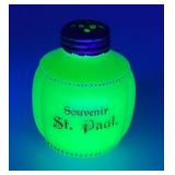 1900 Miniature Northwood Custard Glass/Jaedite Sugar Shaker With Metal Lid 2 3/4"