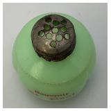 1900 Miniature Northwood Custard Glass/Jaedite Sugar Shaker With Metal Lid 2 3/4"