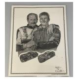 11" x 14" Dale EARNHARDT SR And  DALE EARNHARDT JR Pencil Sketch Prints