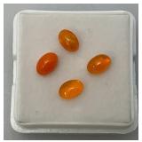 Four 4 x 6 MM Natural Ethiopian Oval Fire Opals